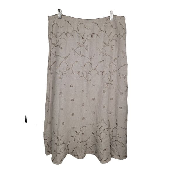 J. Jill floral embroidered linen midi skirt size 1x - Picture 1 of 9